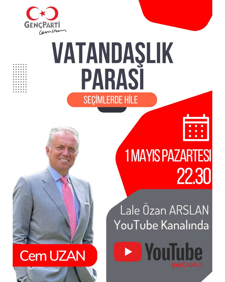 TEPKİNİ GÖSTER. CEM UZAN GENÇ PARTİ MECLİSE GÖNDER. #cemuzan #gençparti #seçim2023 #vatandaşlıkparası #tepkinigöstergençpartiyeoyver #deprem #teknofest2023 # hitech #1mayıs