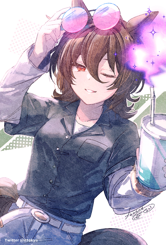 アグネスタキオン(ウマ娘) 「先月新作のTwitterTOP3まとめ 今月も何卒よろしくお願いいたします」|壱十九 / illustratorのイラスト