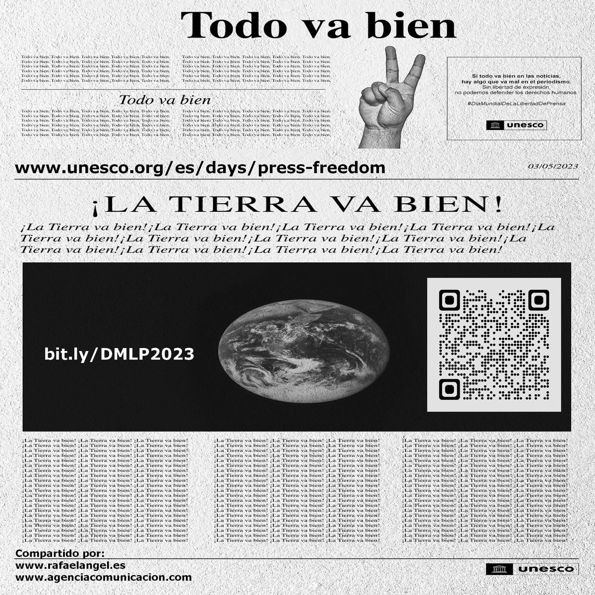 30 Aniversario del Día Mundial de la Libertad de Prensa 
unesco.org/es/days/press-… #DíaMundialDeLaLibertadDePrensa2023 #LibertadDePrensa #ProtegerALosPeriodistas #TodoVaBien
Compartido por: rafaelangel.es agenciacomunicacion.com