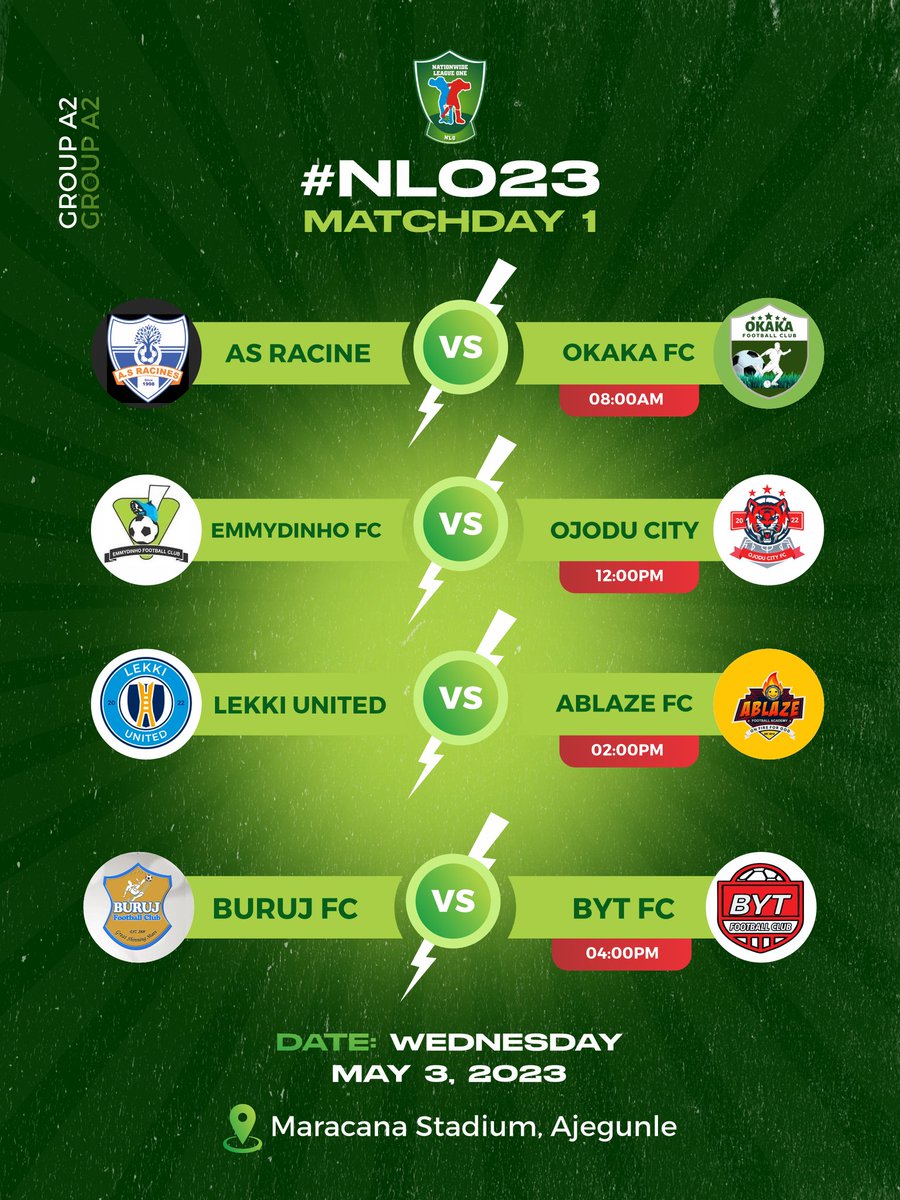 theNNLO's tweet photo. #NLO23 MatchDay One Group A2 Fixtures
#NLOIsBack https://t.co/eb9OgX5SM5