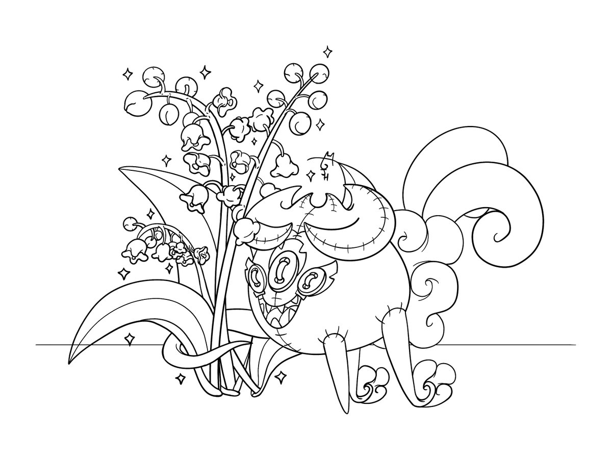 JHChapeaute's tweet photo. Bon #muguet et bon premier mai. #dessin vite fait ce matin. 
#MayDay #MayDay2023 #drawing #illustrations #artwork #digitalart #Digital #digitalillustration #digitaldrawing #digitalartwork #fantasy #fantasyart #Procreate #procreateart #fleurs #FLOWER #flowerart #creature #monster https://t.co/m9N6ZH1njM