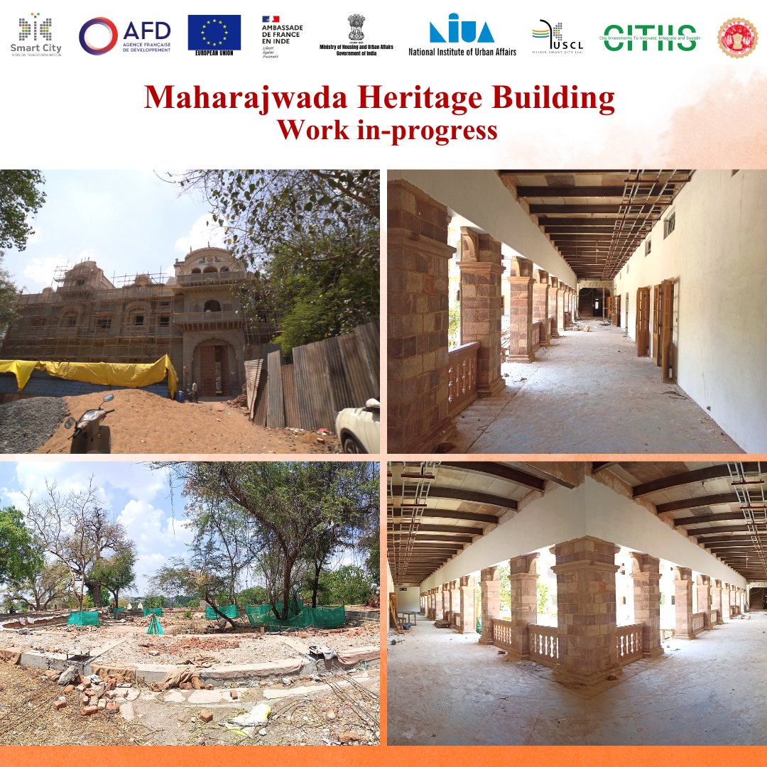 UjjainSmartCity's tweet photo. Maharajwada Heritage Building
Work in-progress
#MoHUA #ujjain #USCL #umc #SmartCitiesMission #uda #uadd #Ujjainsmartcity #MRIDA #kunalkumarpmc #SmartCitiesIndia #street4all #smartcities_mp #mrida #mahakal #commissioneruad https://t.co/LLtBG88Rta