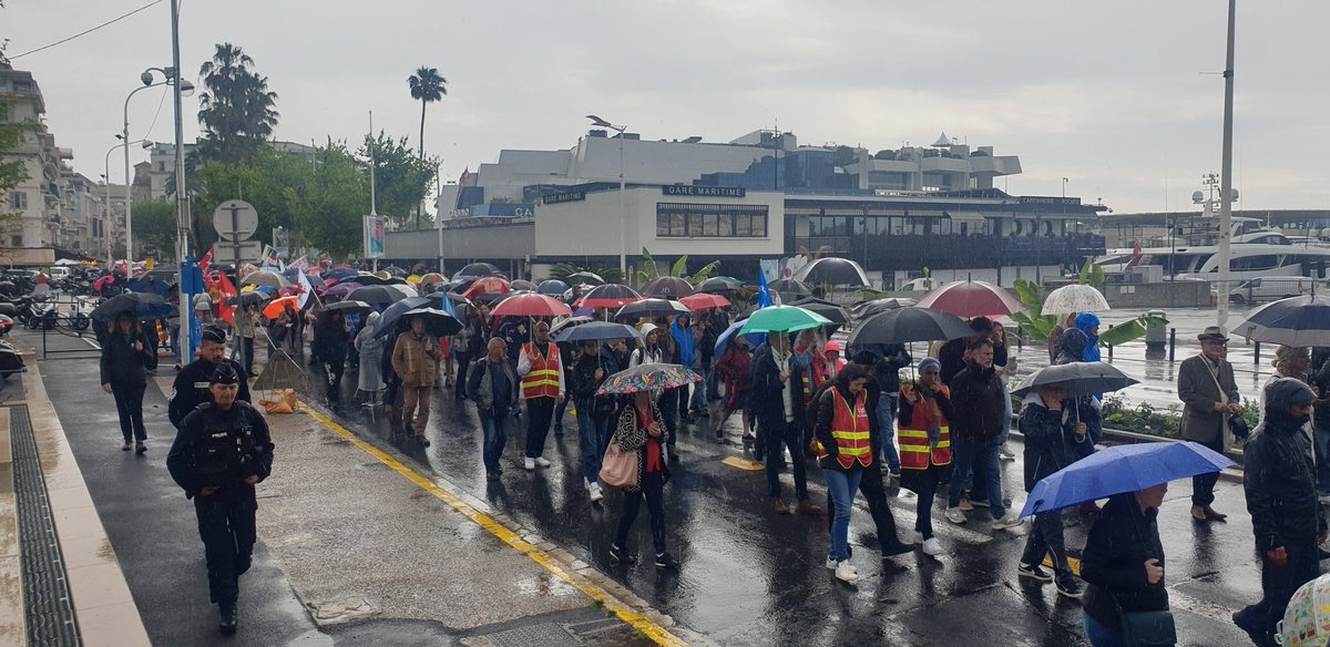 Les chiffres de la mobilisation à Cannes en cette journée du 1er mai : 550 manifestants selon les forces de l'ordre, un millier selon la CGT