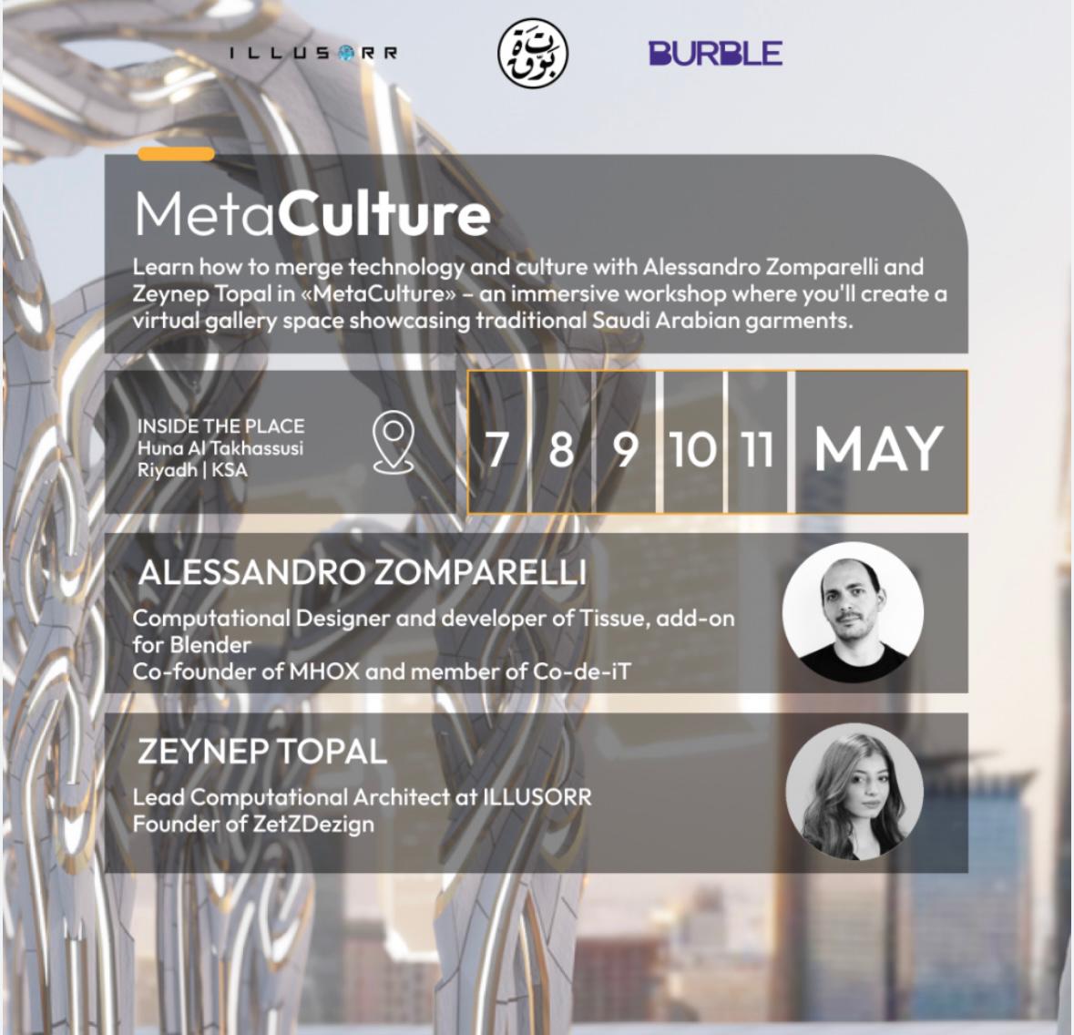Nice workshop to discover the endless possibilities of combining art, architecture, and technology to create a truly unique virtual experience in a #metaverse platform that showcases traditional #Saudi_Arabian garments.

Registration link: lnkd.in/dSqkEfFe