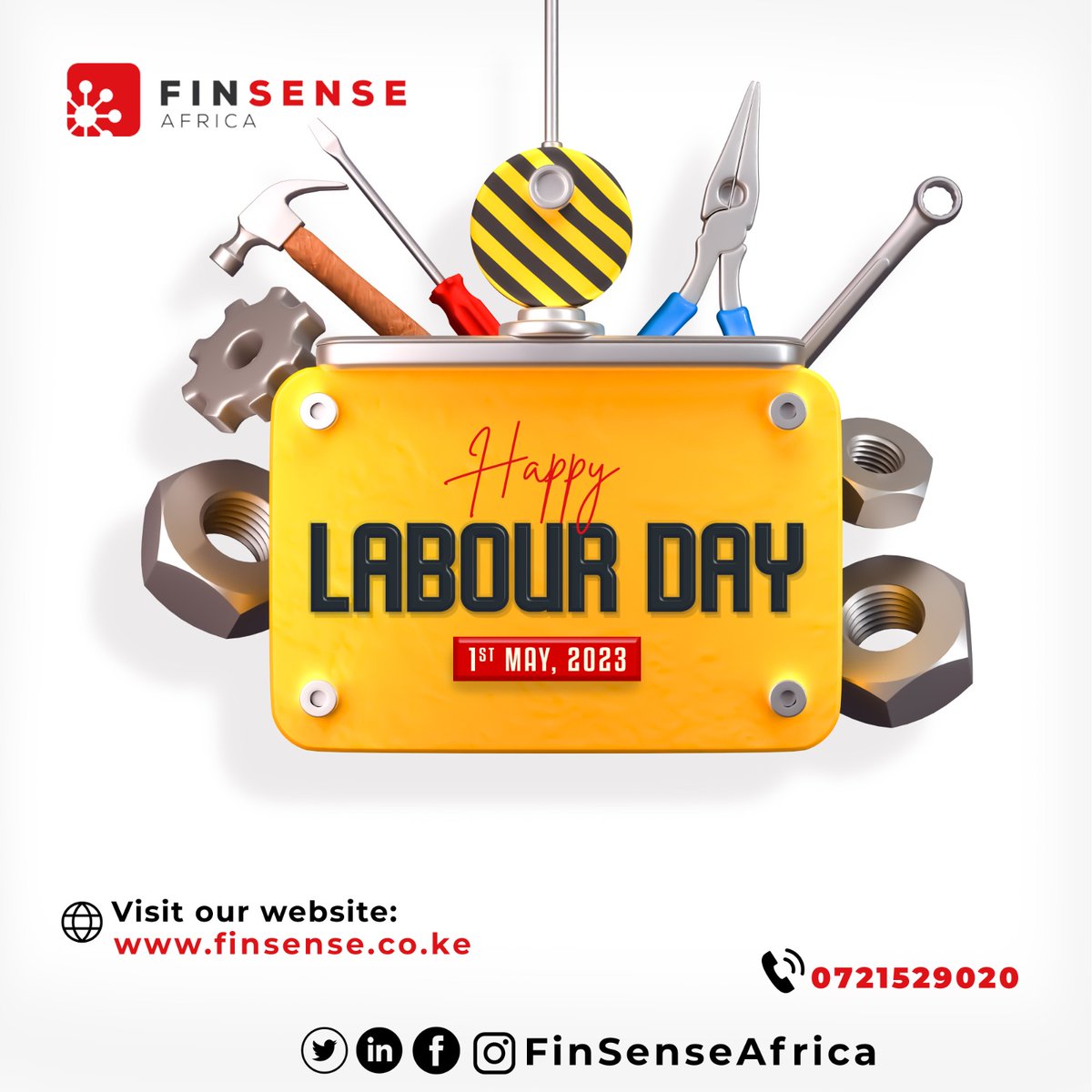 Happy Labour Day! 

Today Finsense Africa celebrates and honours the hardworking individuals who keep our economy and society moving forward. 

From blue-collar labourers to white-collar professionals, we thank you for your dedication and contributions to our communities.