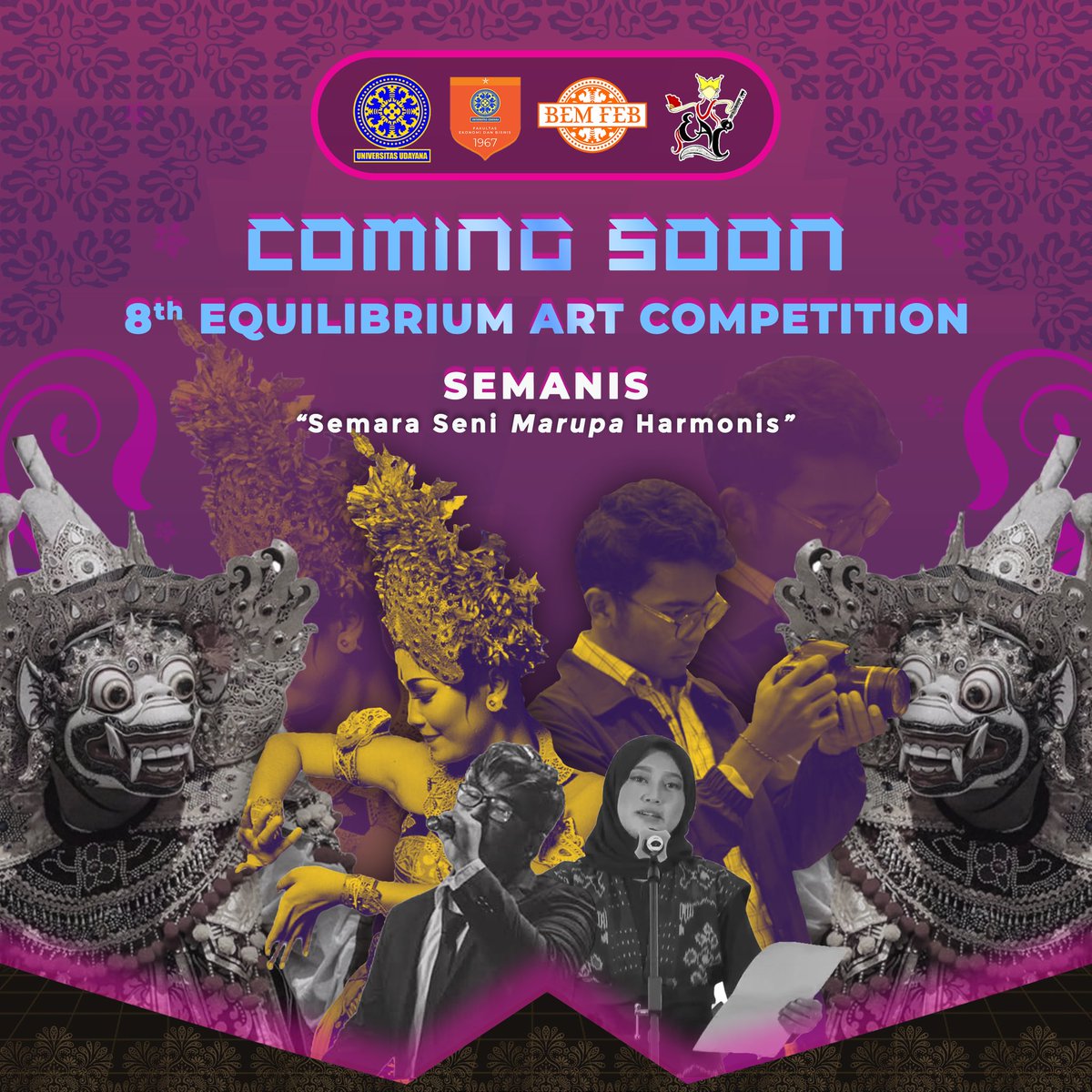 EACFEBUNUD's tweet photo. [COMING SOON]

🎭8th Equilibrium Art Competition🎭

Hallo Para Pecinta Seni!🙌🏻

Badan Eksekutif Mahasiswa Fakultas Ekonomi dan Bisnis Universitas Udayana dengan bangga menghadirkan 8th Equilibrium Art Competition yang mengadakan empat cabang perlombaan https://t.co/auld7NH3q4