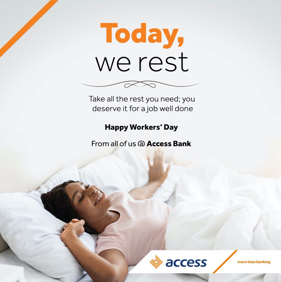 myaccessbank's tweet photo. We extend our sincere appreciation to all workers around the world who contribute positively to our society through their unwavering dedication, passion, and long hours of hard work. 

Happy Workers' Day!

#InternationalWorkersDay
#HappyWorkersDay
#AccessCares
#MoreThanBanking https://t.co/vBt8a3GSgG