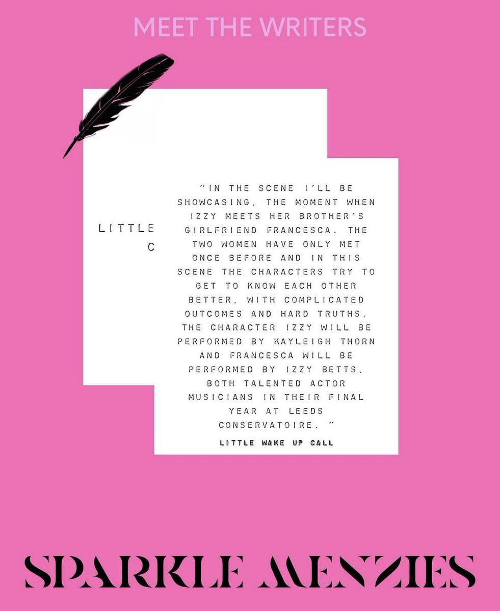 Meet the writers for tonight’s ‘Scratch & Tickle’ at Hyde Park Book Club! 

Sparkle Menzies 

Who will be debuting her play ‘Little Wake Up Call’ 

Make sure to get your tickets at the link in the bio! 

7:30PM - 9:30PM 
£5 

#newwriting #plays #newtheatre