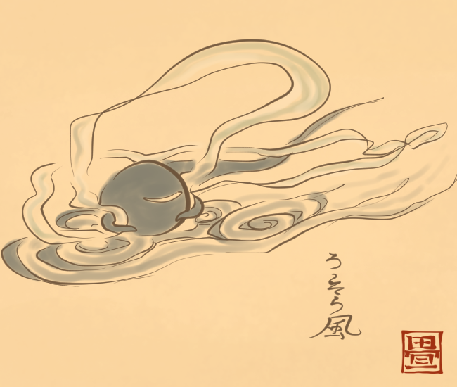 人の元気を吸い取って強い風になる。 [5649番目] #畳百鬼夜行絵巻