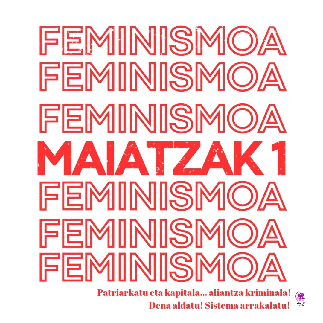 Portuloremore's tweet photo. ¡EL 1 DE MAYO TAMBIÉN ES NUESTRO! ✊🏾

Por las que trabajaron y trabajan dentro y fuera de casa. Por las que lucharon y siguen luchando contra la patronal y el patriarcado. LAN DUINA BIZITZA DUIN BATERAKO! GORA EMAKUME LANGILEON BORROKA! 🔥💜 https://t.co/m5EWEPFd3a