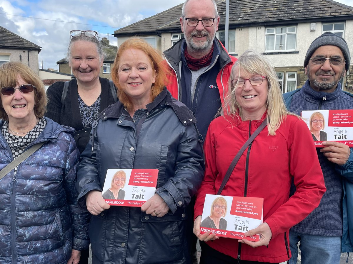 Great to be out with our Royds Team and our candidate the marvellous @Angela4Royds