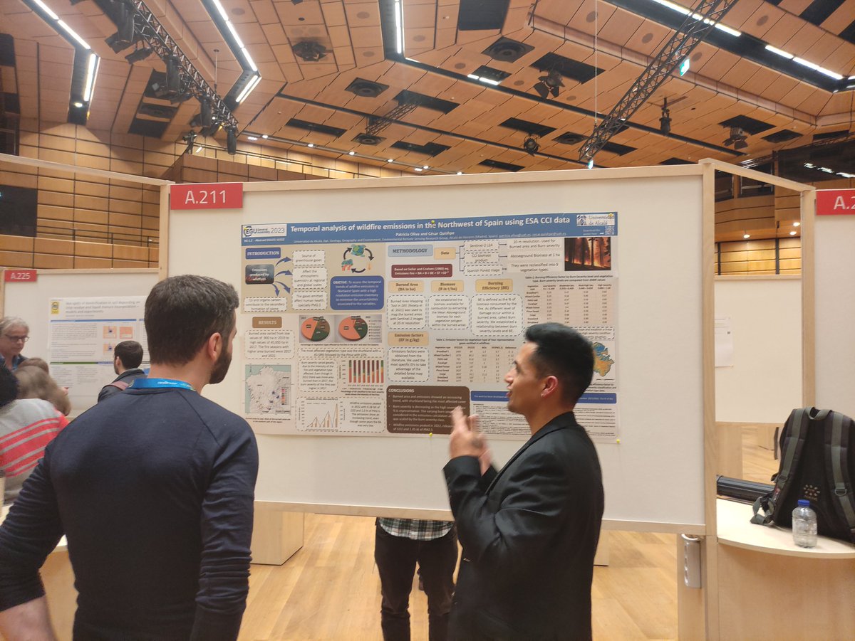 GITA_Research's tweet photo. @FirEUrisk 𝗖é𝘀𝗮𝗿 𝗤𝘂𝗶𝘀𝗵𝗽𝗲 and @patriolivap  have presented a poster describing the main result of their analysis of wildfire emissions in Northwestern Spain. https://t.co/Jygqq1jLul