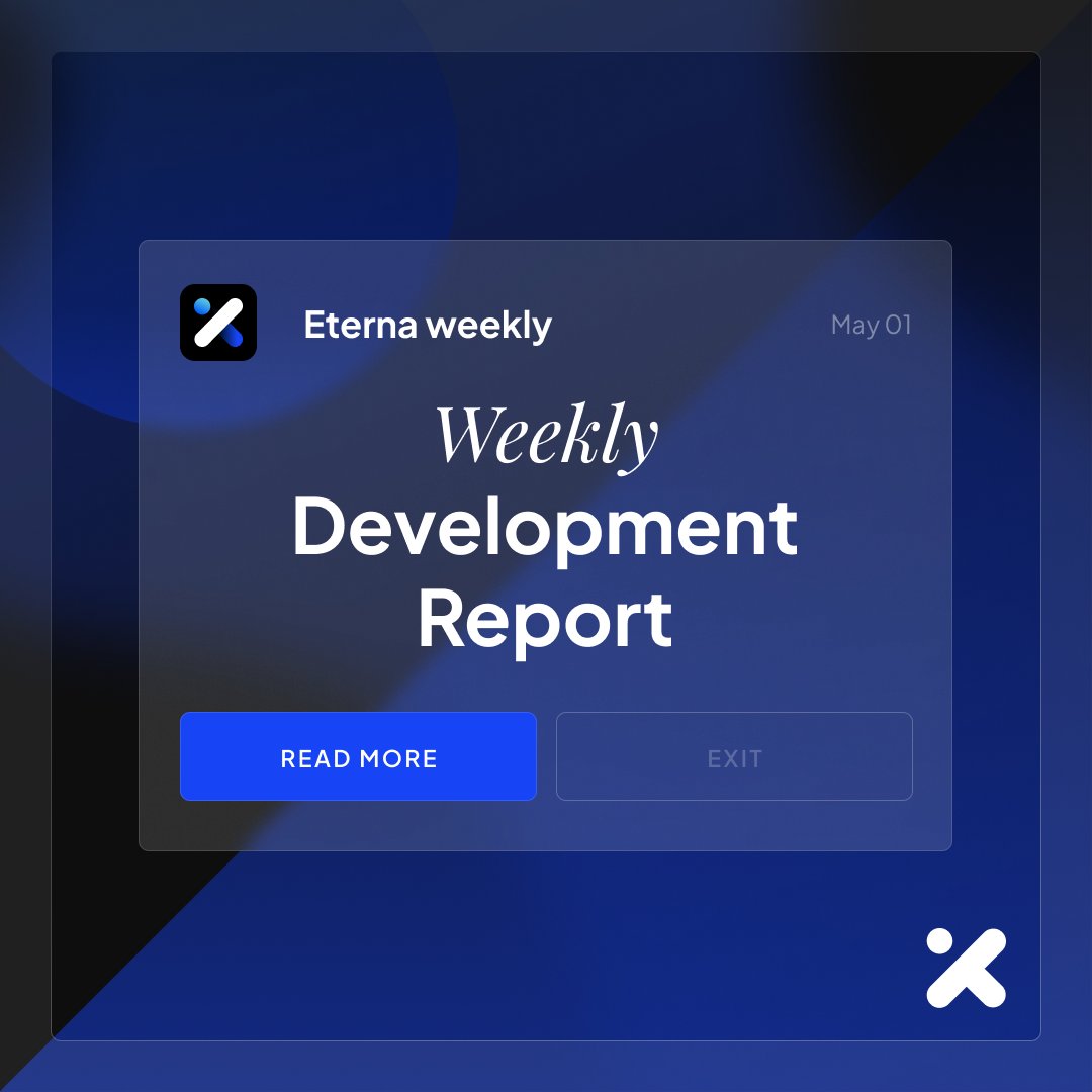 Eterna_Hybrid's tweet photo. ✅Eterna Profit/Loss function has been implemented
✅ Eterna #Market/Limit close button has been activated
✅ Eterna #Beta version is aligned with production with all the Bug Fixes optimization
✅ Eterna #Referral is activated on the website
✅ Eterna #P2P is developed and in the Implementation stage

🚀Beta is coming soon! Stay tuned.🚀