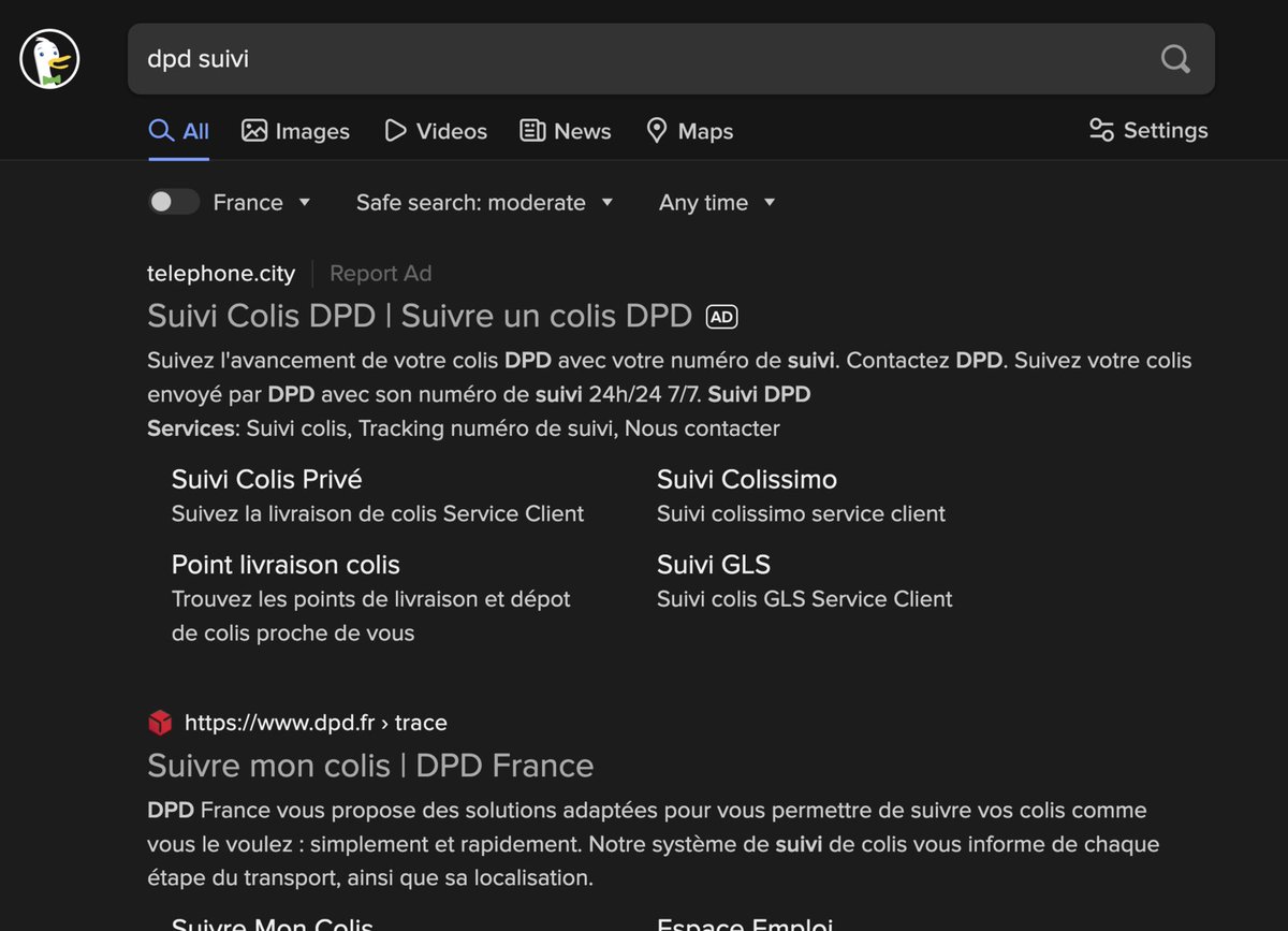 RT @fasterthanlime@hachyderm.io
Oh cool, DuckDuckGo now accepts pay-for-placement and doesn't review ads manually and so, now scam websites are in first position.

Cool cool cool.
hachyderm.io/@fasterthanlim…