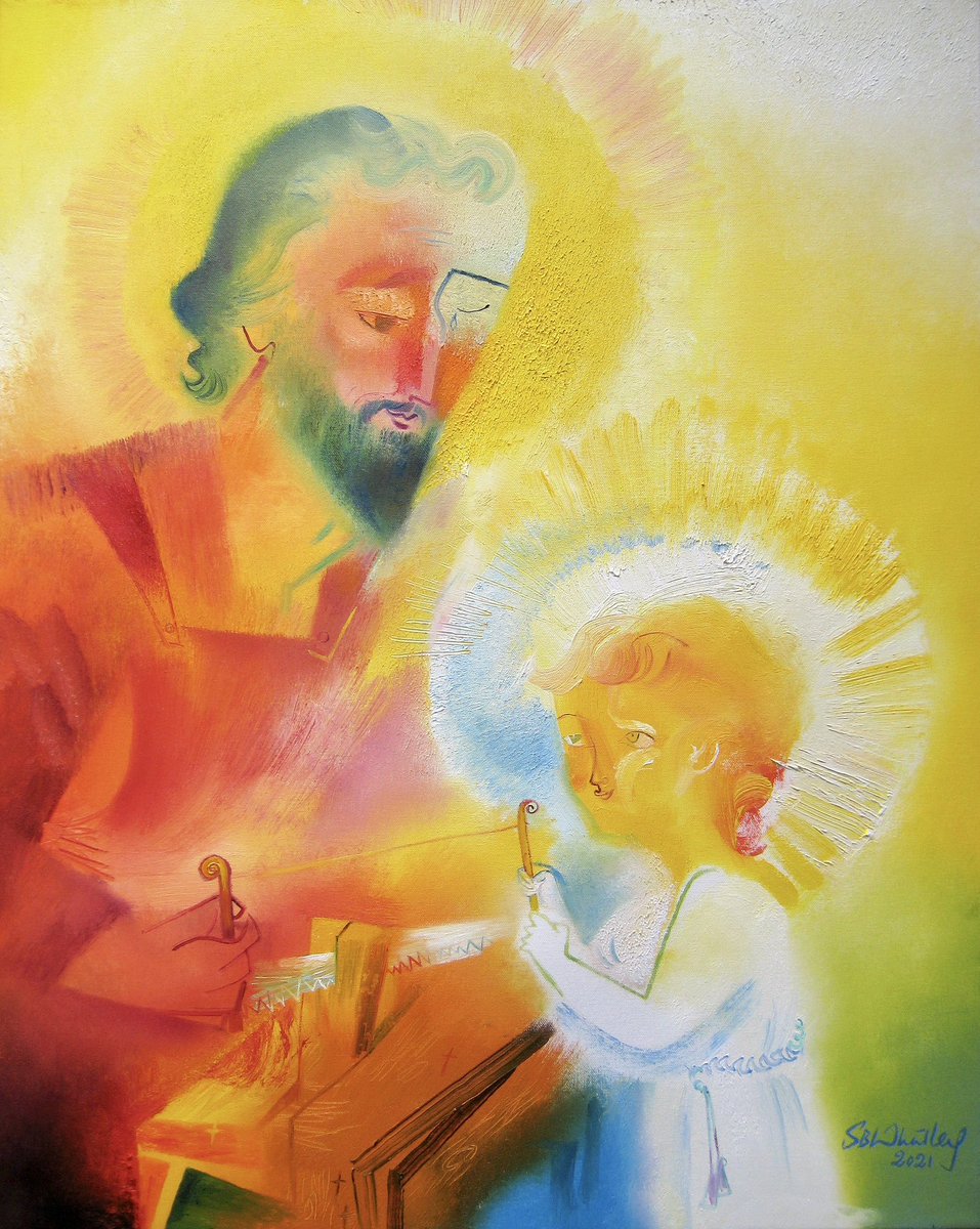 Happy Feast Day of Saint Joseph The Worker …God bless all workers especially those underpaid - here in the UK, prayers for the NHS nurses on strike thru a government lacking compassion & conscience. #stjosephtheworker #NursesStrike #RCNStrike #painting