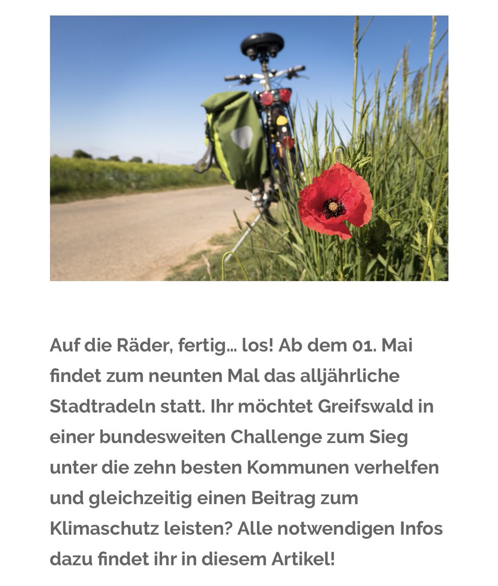 webmoritz's tweet image. Heute beginnt das alljährliche #Stadtradeln in #Greifswald! 
🚲 Wie ihr euch noch anmelden könnt und weitere Infos, gibt’s im Artikel: webmoritz.de/2023/04/28/fah…