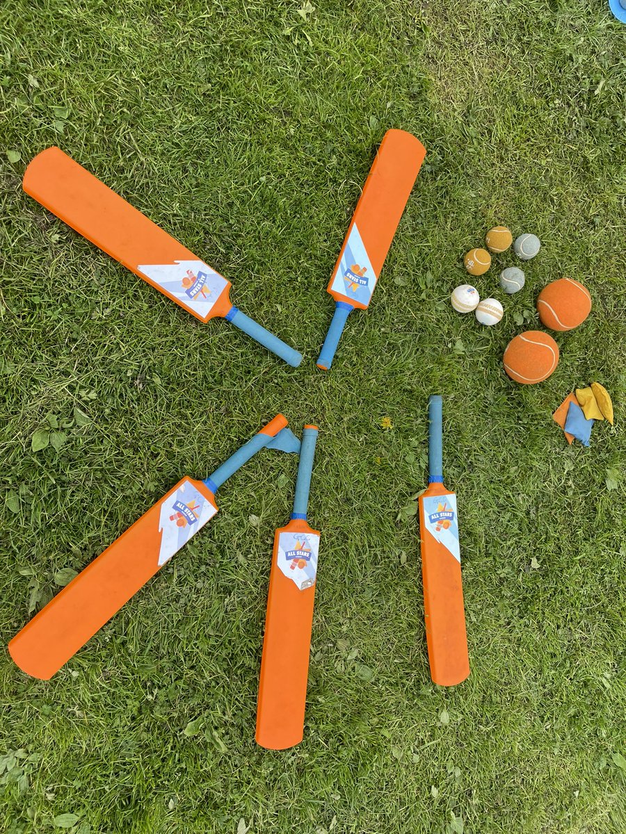 Getting set up for some games at Culcheth Community Day, come down and see us! #culcheth #allstars #dynamoscricket