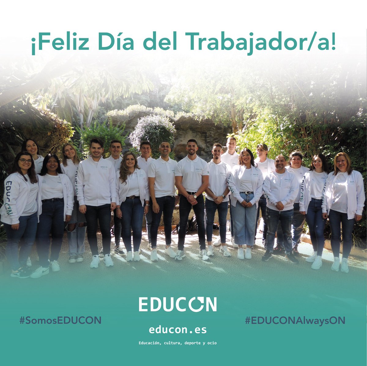 EDUCON_ES's tweet photo. Hoy celebramos el #DiadelTrabajador, conmemorando los derechos de todos y todas los trabajadores que día tras día dan lo mejor de sí mismo para impulsar nuestro país. Desde #EDUCON, deseamos un feliz día con nuestro equipo de profesionales🤩✅ https://t.co/7DEhJvLQJU https://t.co/7fQcX5g39P