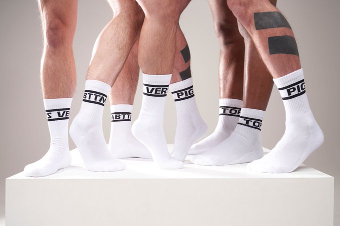 Whoever you are or what your kink is, the Mister B crew socks has you covered.  Sport the Mister B Crew