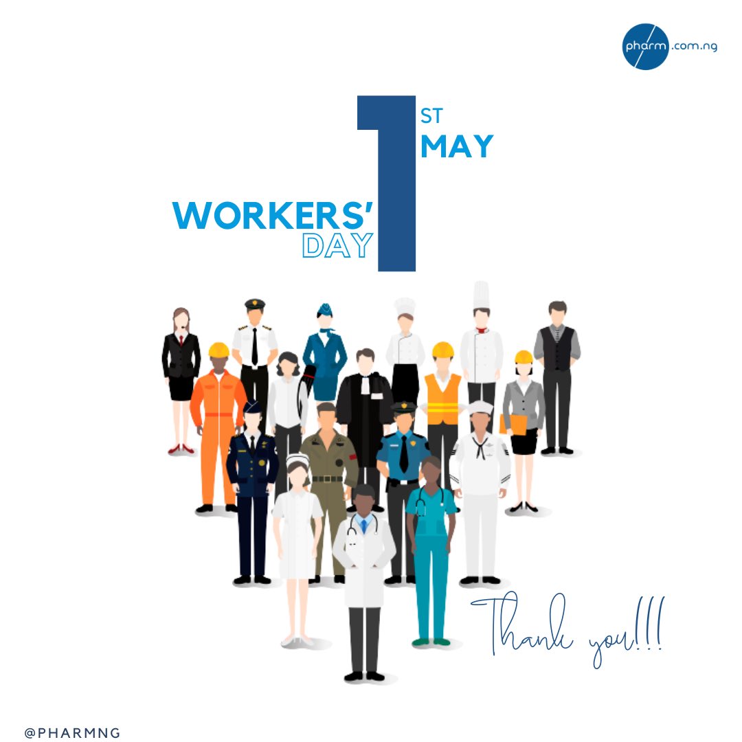 To all the workers who go above and beyond every day, we say thank you! Your efforts do not go unnoticed. Happy Workers' Day! 

#Appreciation #HardWork #ThankYou #pharmng #OnlinePharmacy #Nigeria #PharmacyDelivery #HealthyLiving  #EasyShopping