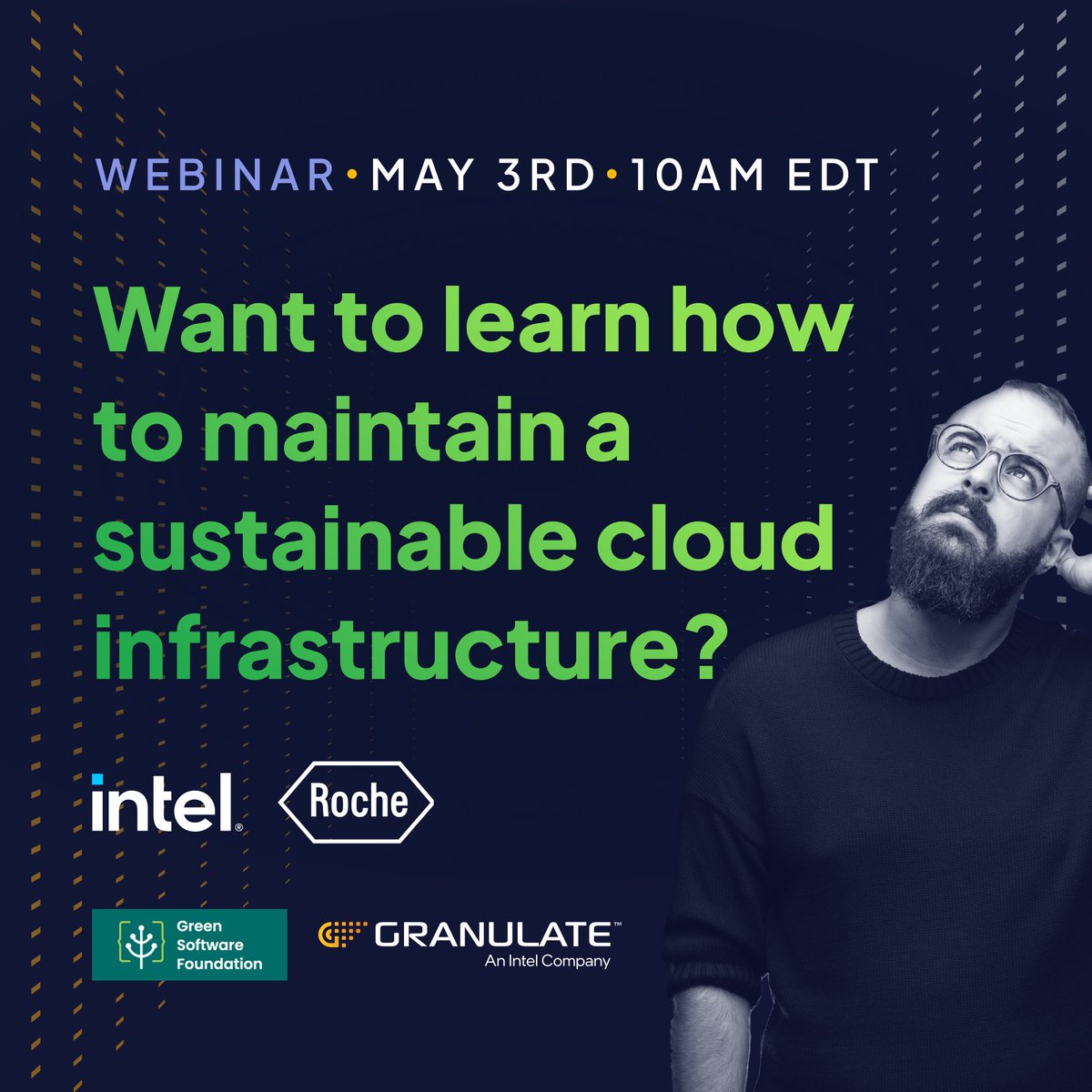 intelgranulate's tweet photo. Join:
→ Charlotte Squier #CloudSustainability Lead & IT Consultant at @Roche
→ Asim Hussain Director of Green Software & Ecosystems at @intel
→ Jordan Rogers, EMEA Biz Dev Director & #Sustainability Lead at #Granulate
on May 3rd, 10AM EDT
https://t.co/Tyw5XvfjZv https://t.co/DAbg1aizAi