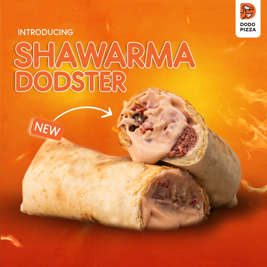 🥁 🥁 Introducing our New Sharwama Dodster made with a whole lot of deliciousness!!🤤 ⚠️ Our New Sharwama Dodster may cause serious addiction to flavour 😋 Available Now across all our stores. Order via dodopizza.ng. 📞 CALL CENTRE: 0700DODOPIZZA (0700363674992)