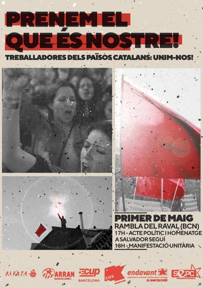 Primer de maig ✊🏼

Columna cortsenca:
⌚ 16:30 h
📍Metro de les Corts