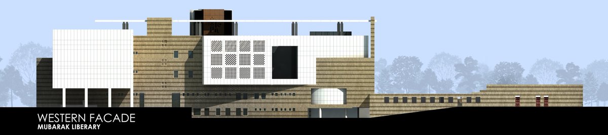ArchitectsTgh's tweet photo. BACK TO 2007! #architecture #Competition  #3rdprize #library #Egypt 
The Western Elevation of Mubarak Library Competition - using more solid walls as a response to the hot environment https://t.co/PpQnrqO9Jr
