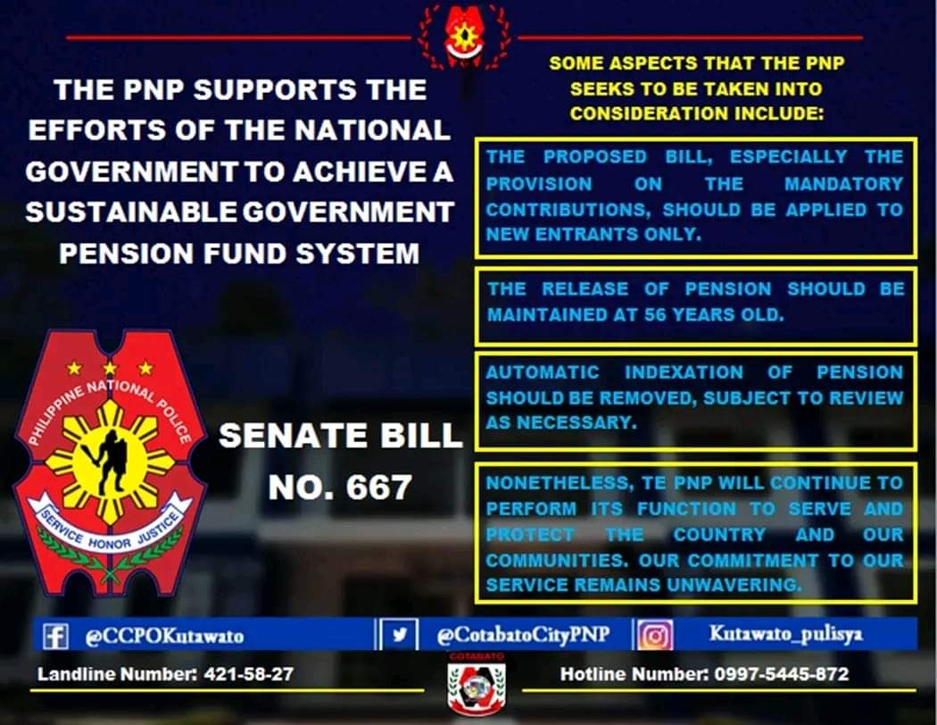 BlueMeowsolana's tweet photo. The PNP supports the efforts of the National Government to achieve a sustainable Government Pension Fund System.
#PNPKakampiMo
#PNPToServeandProtect
#TeamCCPO https://t.co/2GNTm7uCru