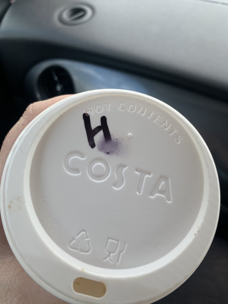 Omg <a href="/CostaCoffee/">Costa Coffee</a> good job I’m drinking my coffee in the car with my hubby - black nose from my cup 😂😂😂 hilarious start to the day