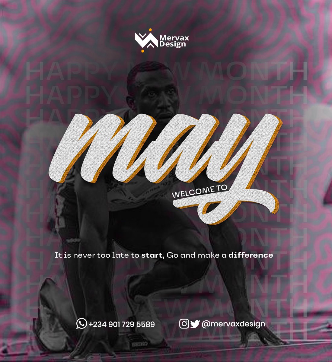 mervaxdesign's tweet photo. Welcome to May 🥳🥳

It is never too late to start, Go and make a difference.

Happy New Month https://t.co/zYKLPSoqik