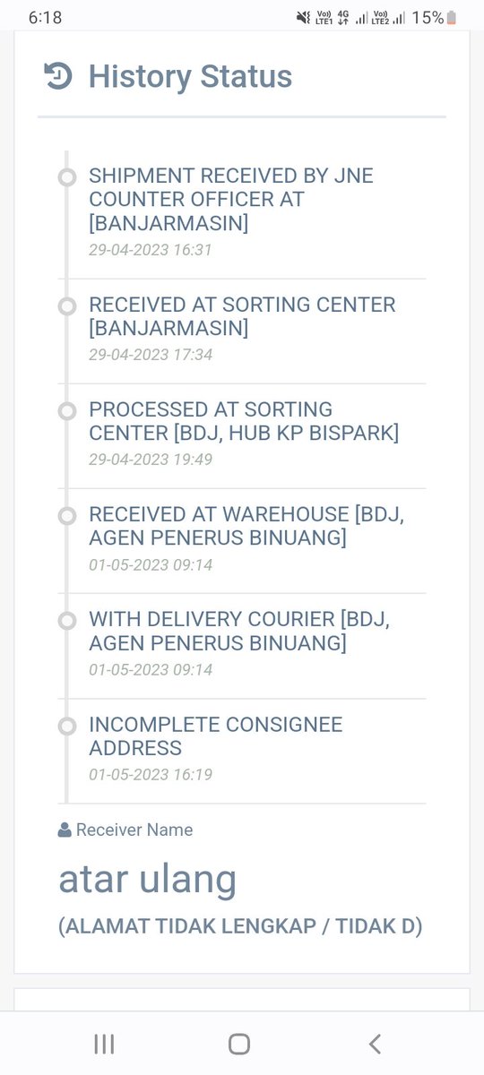jeksady's tweet photo. @JNECare boleh dibantu nomor yang bisa dihubungi untuk jne agen penerus binuang ? Kami mau ngambil barang kami, terkendala kontak jne tersebut yg tdk kami miliki https://t.co/00r6asn2kj