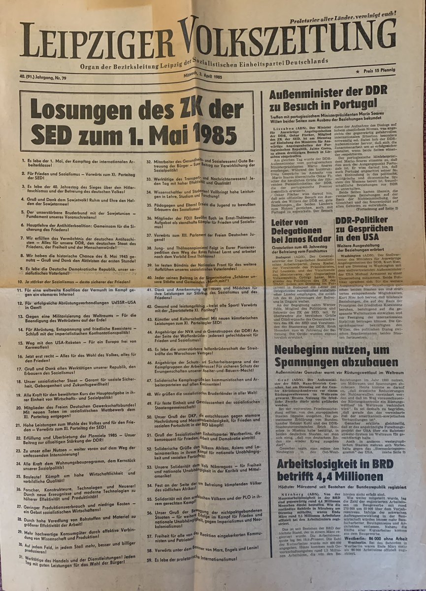 1. Mai 1985, damals als Zuschauer im Leipziger Stadtzentrum