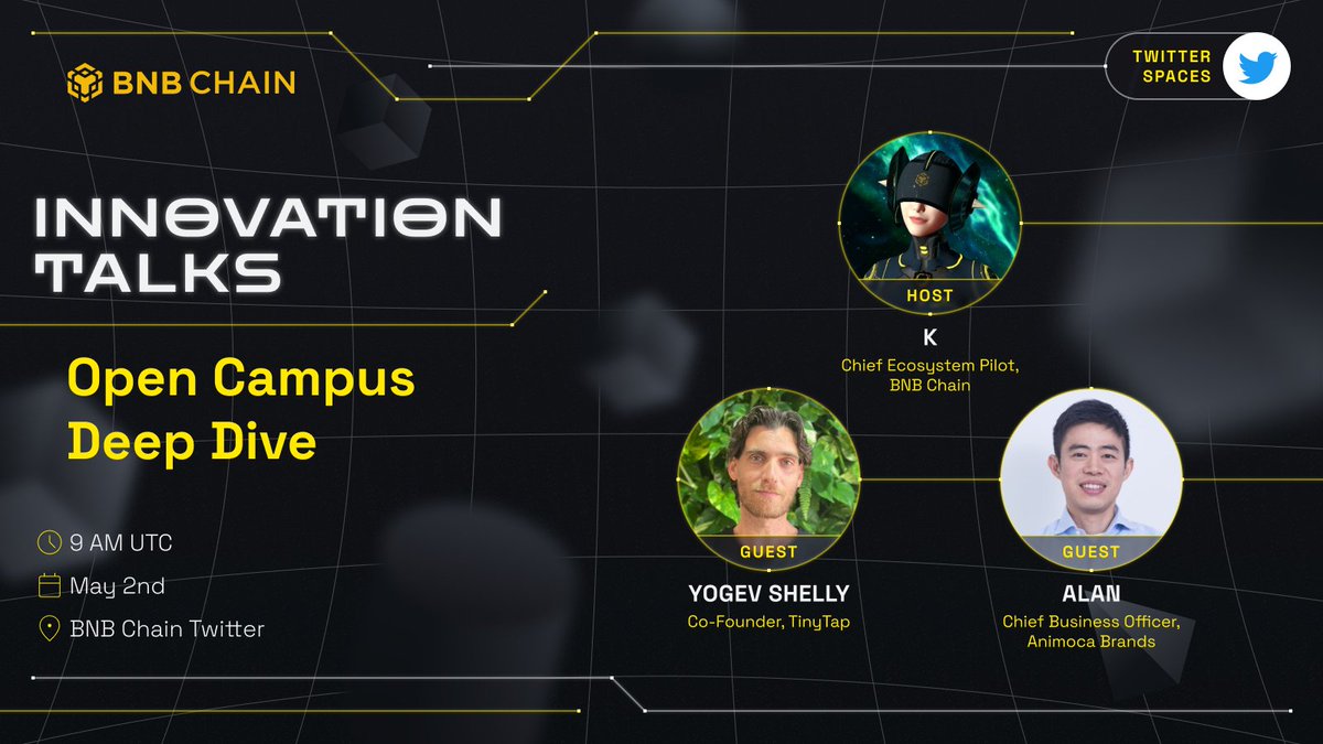 Tune into tomorrow's Innovation Talks session with <a href="/TinyTapAB/">Tiny Tap AI</a> and <a href="/animocabrands/">Animoca Brands</a> for an Open Campus Deep Dive! 🎉

You won't want to miss this one!