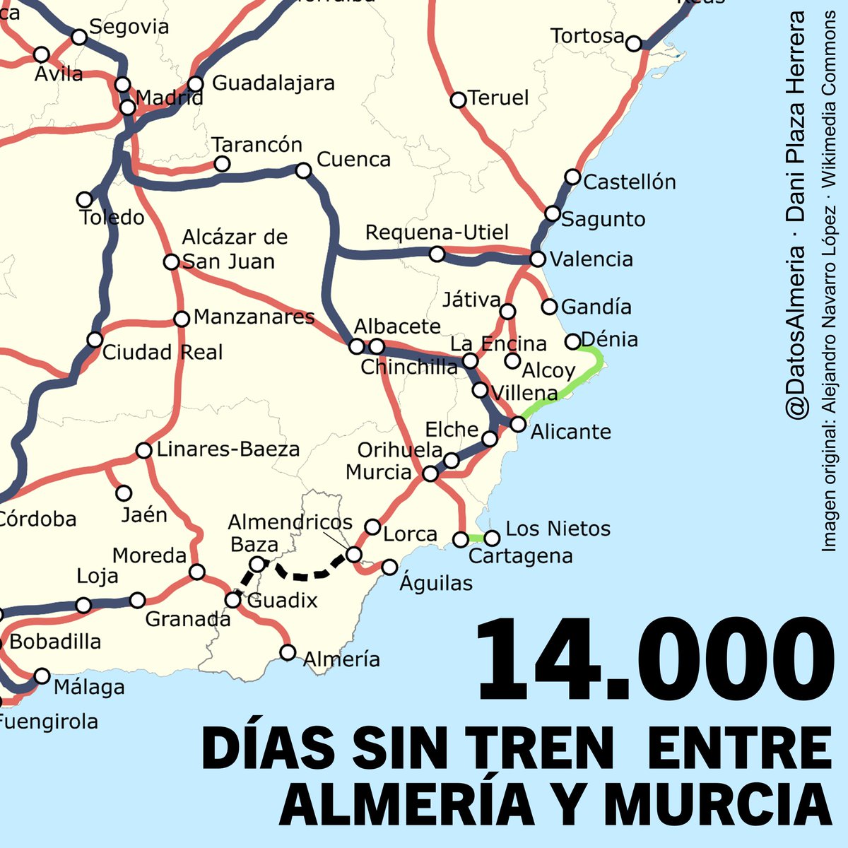 Días sin tren Almería-Murcia tweet media