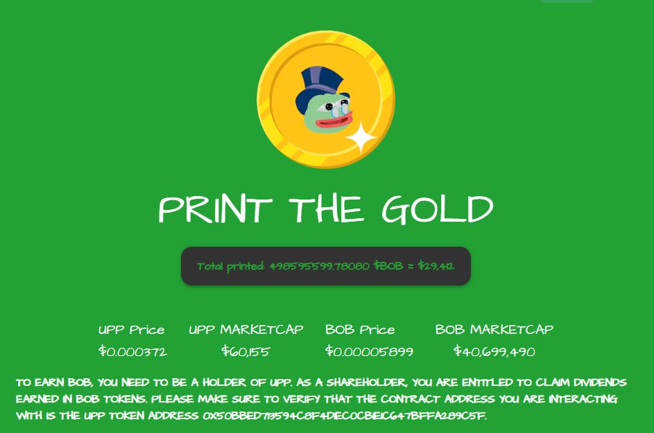 UnclePepeToken's tweet photo. Congrats $BOB for new ATH!

We're happy to print you! $UPP $PEPE https://t.co/pJvGjFmilW