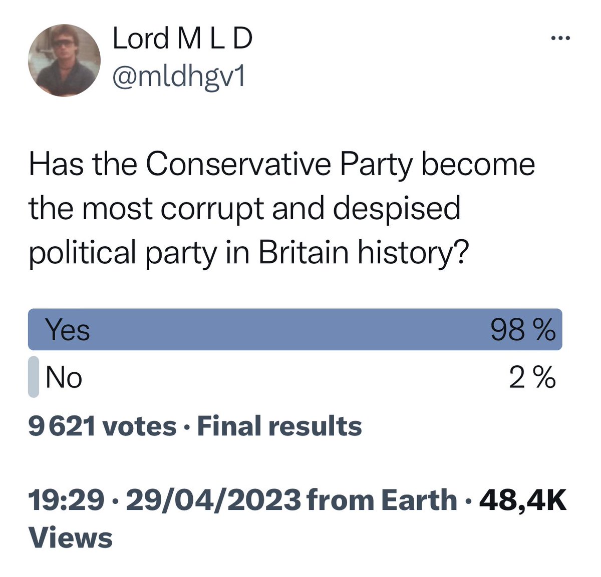 mldhgv1's tweet photo. My view is that the conservatives have become far more corrupt since Johnson become PM, normalised lying, stealing in government,normalised breaking laws &amp; rules.
The harm the conservatives have done to the U.K. is immense &amp; the damage almost un repairable
#NeverVoteConservative https://t.co/3Gab0YjXLT