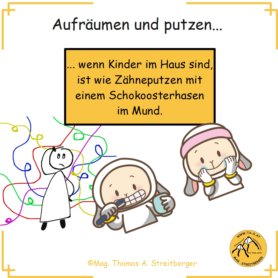 MagStreitberger's tweet photo. "Geteiltes Leid ist halbes Leid" - heißt es so schön. Kann es sein, dass wir die größten Chaoten und Chaosmacher heranziehen oder gibt es da draußen auch grundsätzlich liebende Eltern, die ihre Kinder manchmal auf den Mond schießen könnten?! 🤔

#kinder #frühjahrsputz #familie https://t.co/3b2oIiVKlC
