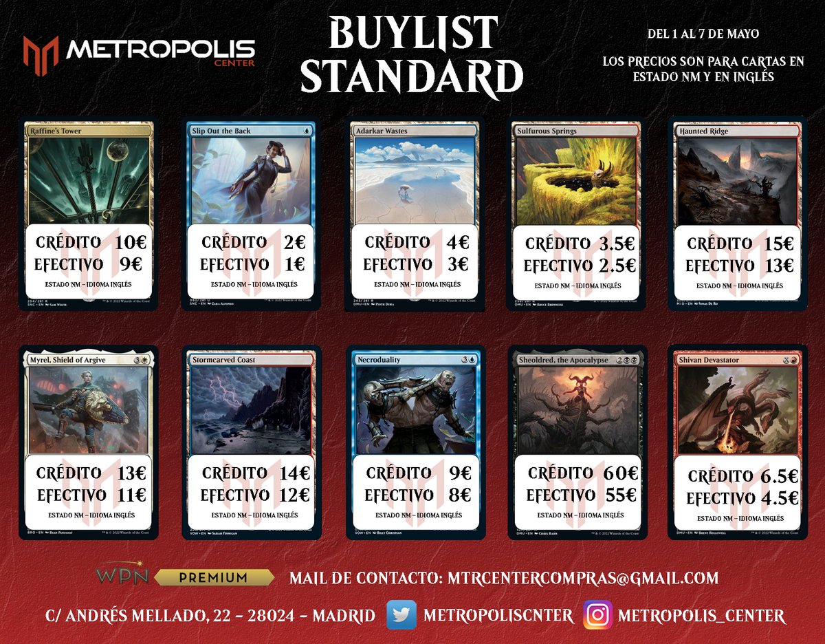 MetropolisCnter's tweet photo. Seguimos con nuestra sección de Buylist:
¿Quieres vender tus cartas?
Acércate a la tienda o escríbenos un correo y nosotros te decimos cómo hacerlo.
#buylist #MTG #cash4cards ❤️+🔁=😍 https://t.co/6nvQK3cz6B