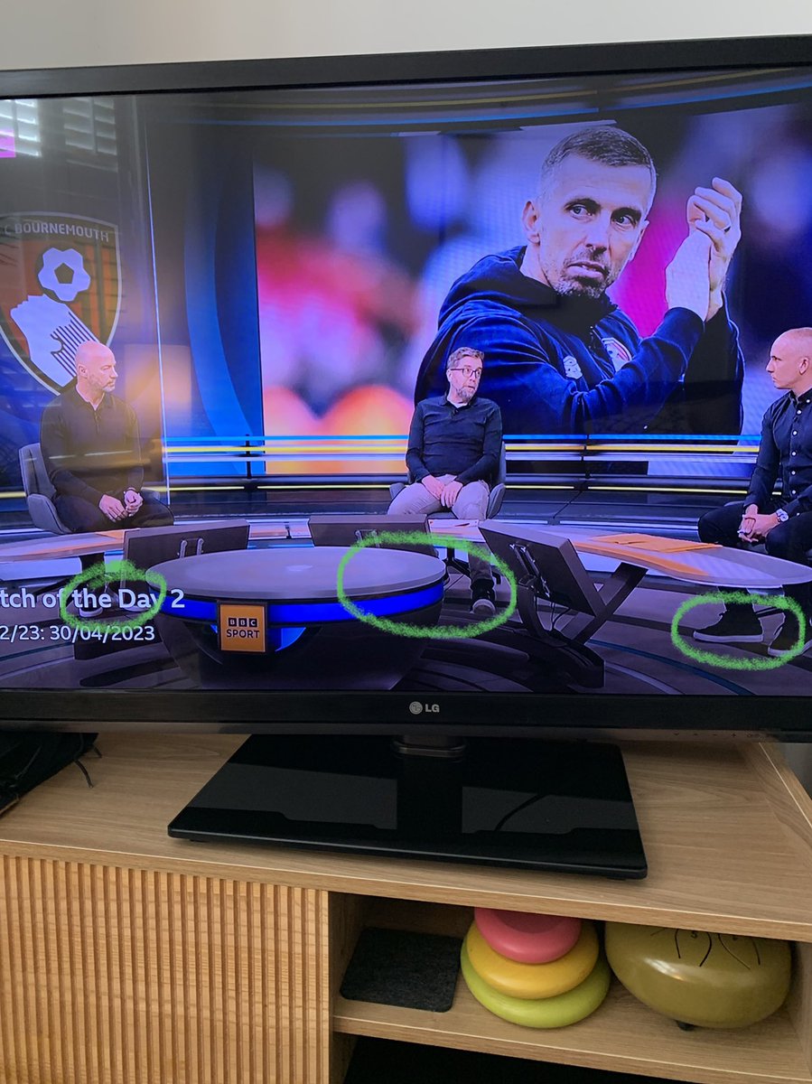 Great to see the #MOTD2 team all wearing their standard issue MOTD trainers. Also, great to see the great <a href="/alanshearer/">Alan Shearer</a> challenging for a header even when he’s sitting down