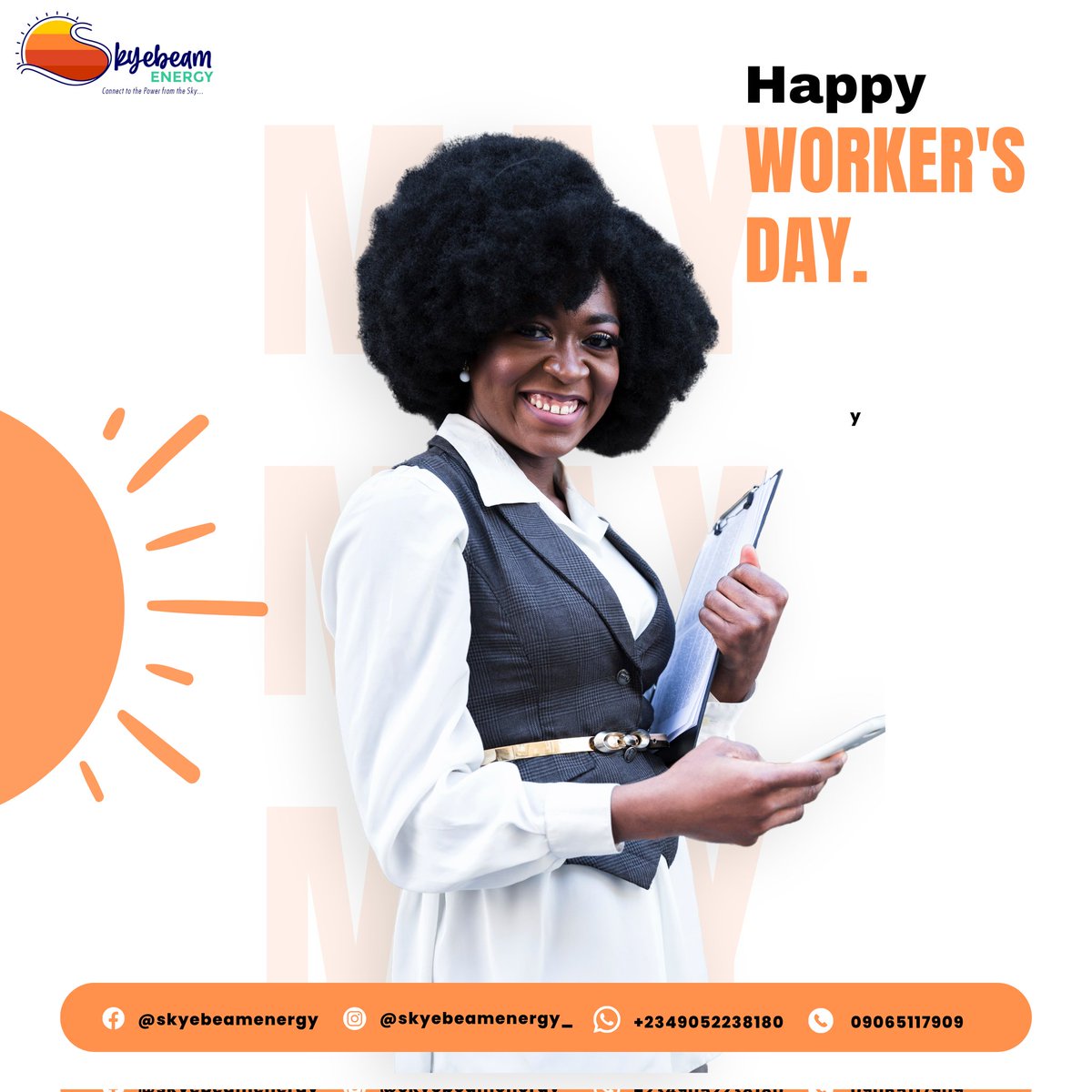 Solar_place's tweet photo. Without our team members working tirelessly to ensure seamless operations, we would not be able to deliver those top notch power solutions to you. Happy worker's day to them and to all providers of skilled, semi skilled and unskilled labour. You're valued!
#LabourDay
#MayDay2023 https://t.co/6qSD02gHGJ