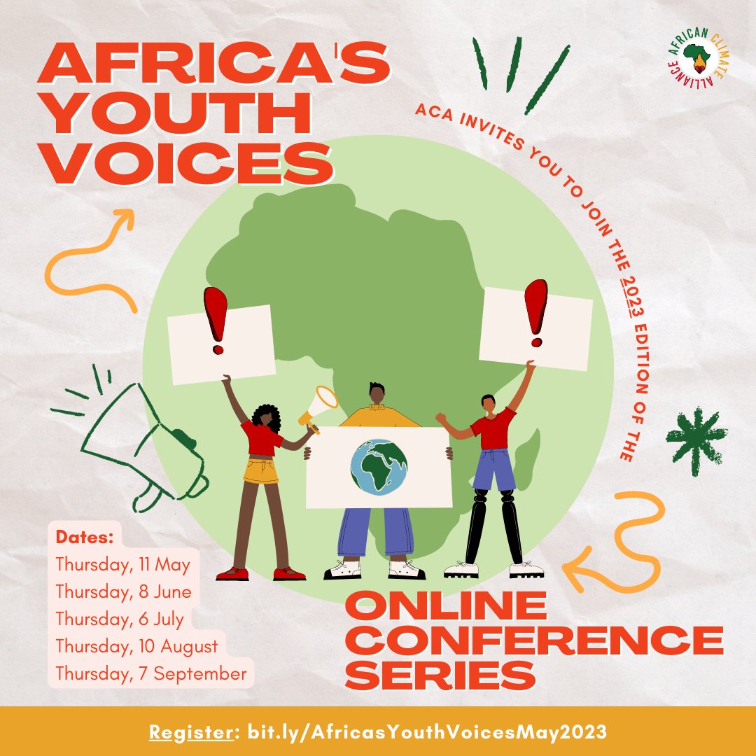 📣It’s time for Africa to claim the narrative! 🌍Join us for Africa's Youth Voices Online Conference Series 2023 and let's make #AfricasYouthVoices heard ahead of the Global Climate Strike and #COP28 ! 🔗 Register here for the first session: bit.ly/AfricasYouthVo…