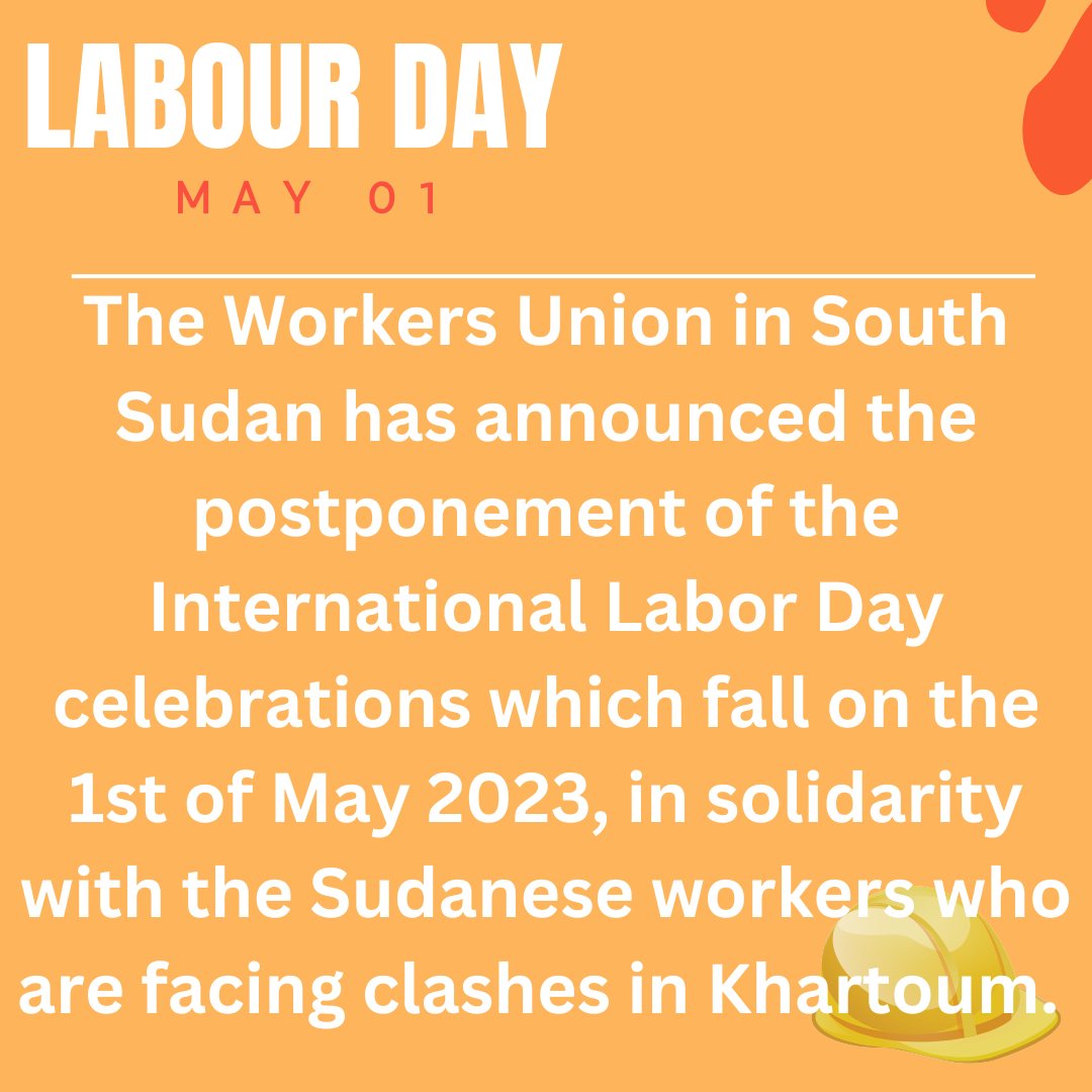 RadioMiraya's tweet image. 👉🏿Addressing the press on Sunday, the president of the #WorkersUnion Agasio Akol said his members cannot celebrate while their colleagues in #Sudan are experiencing #war.

#InternationalLabourDay 
#SouthSudan 
#RadioMiraya