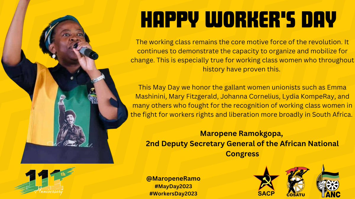 Happy Workers Day to the revolutionary class of society.

#MayDay2023
#WorkersDay2023