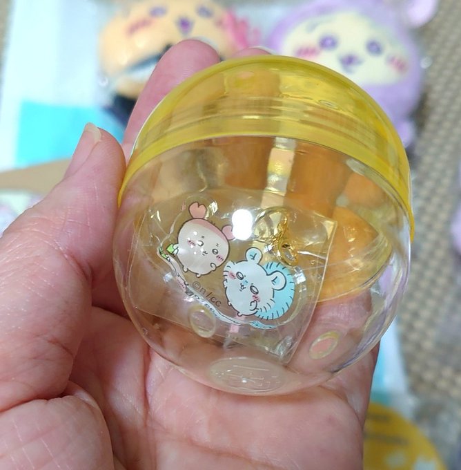 モモカニちゃんが来てくれた。満足。 ペアアクリルチャーム全部可愛いよね。 #ちい活