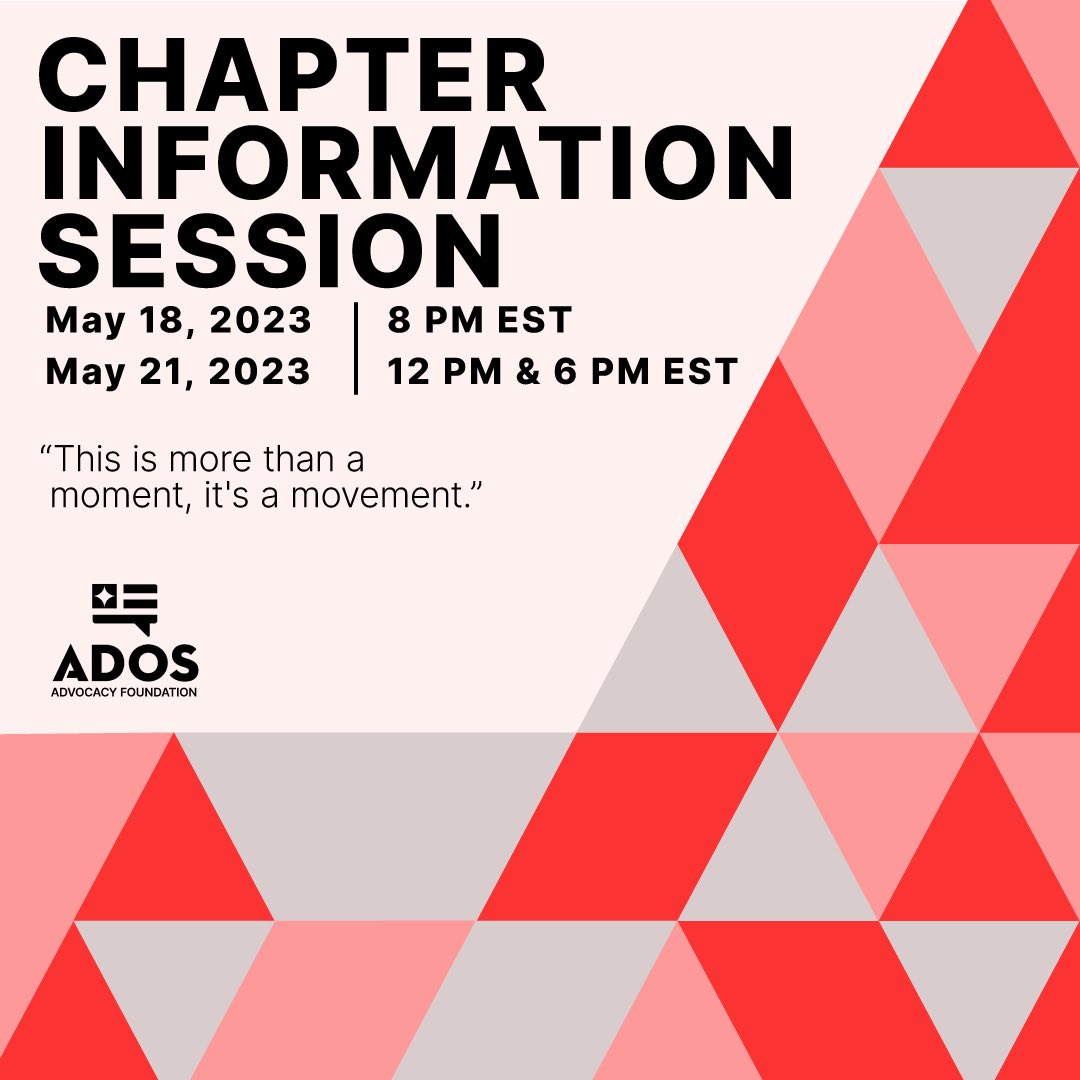 This is more than a moment, it's a movement.

Want to learn how you can bring your city into the momentum we’re building nationwide?

Join the #ADOSAF for our upcoming chapter information sessions. 

🗓️ 5/18 @ 8PM EST
🗓️ 5/21 @ 12 or 6PM EST

🔗 Register in the comment below ⬇️