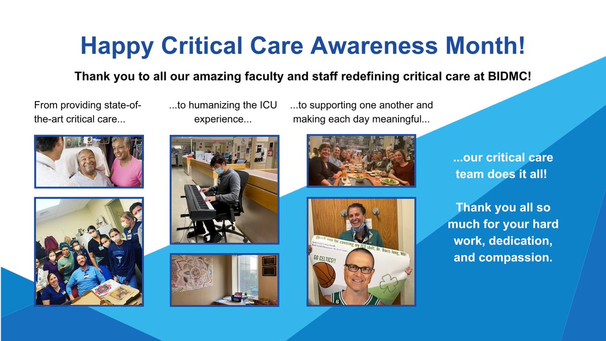 Happy Critical Care Awareness Month! 🏥🎉This May, we recognize our amazing <a href="/BIDMChealth/">BIDMC</a> ICU teams for all they do. Share a meaningful ICU care memory in the replies! #CritCareMonth