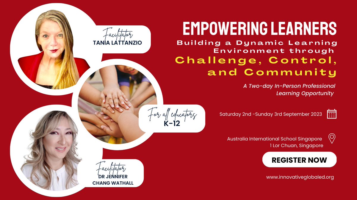 JenniferWathall's tweet image. Explore the key elements of deep conceptual understanding and learn how to challenge learners for transfer &amp;amp; application at our workshop in Singapore September. @igeeducators #ConceptualUnderstanding 
ow.ly/QSsy50O4vYA