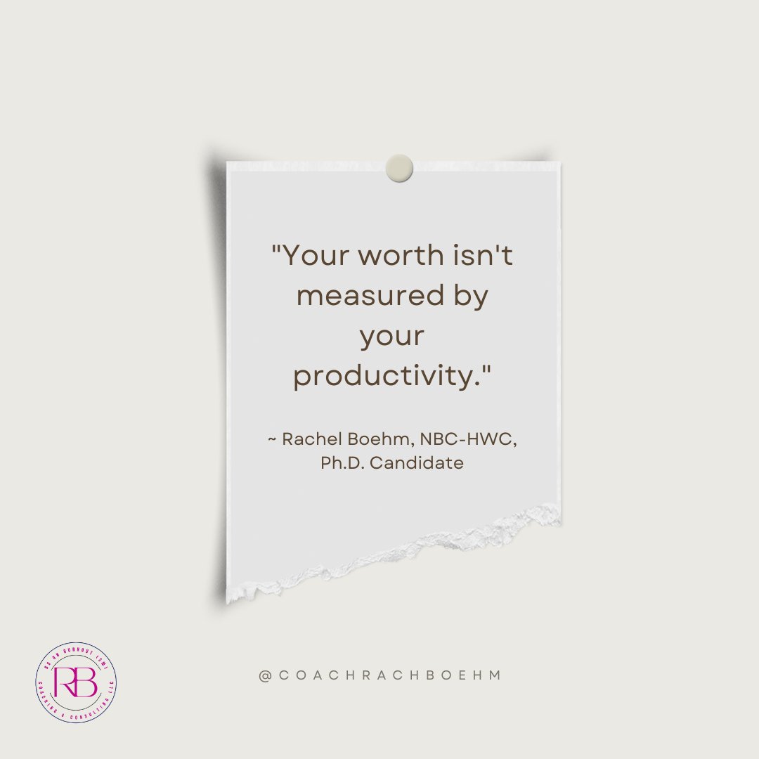 RachelBoehm's tweet photo. Busyness and productivity do not determine how worthy you are of a good life. You are already worthy. 

#Successtips #MondayMotivation #burnoutprevention #bsonburnout #healthcoach #wellnesscoach #womeninbusiness #entrepreneurlife #healthylifestyle #selfworth https://t.co/2daauykuep