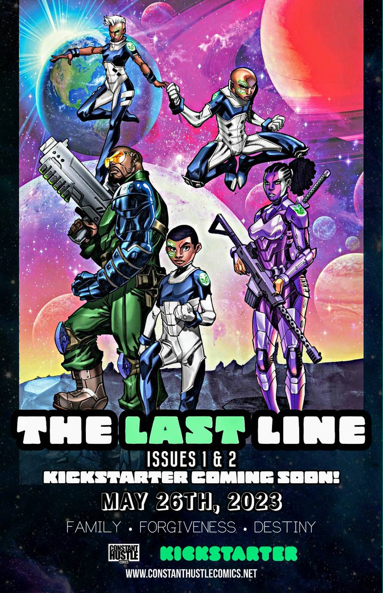 CHustleComics's tweet photo. The Last Line is a story of family and forgiveness. Constant Hustle will be launching issues 1 and 2 in May. We can’t wait. Hustle more, say less.
https://t.co/ajnj8Edb07 
#ConstantHustleComics #longlivethehustle #blackcosplay #blerdcon  #indiecomics #comicbooks #blackexcellence https://t.co/XzjieRmk2Q